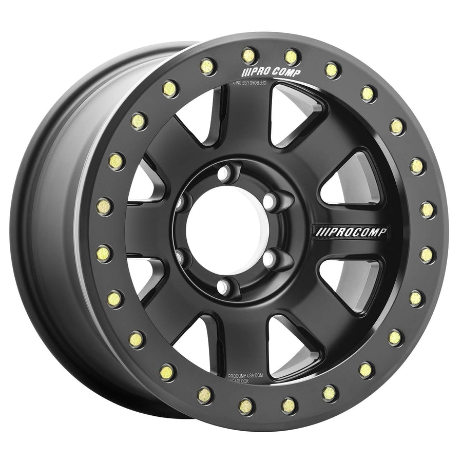 Pro Comp Wheels Trilogy Race 5175-798347 Satin Black Size 17x9 Bolt Pattern 6x5.5 in. Back Space 4.75 in. Offset -6 Max Load 3560 Trilogy Race Satin Black