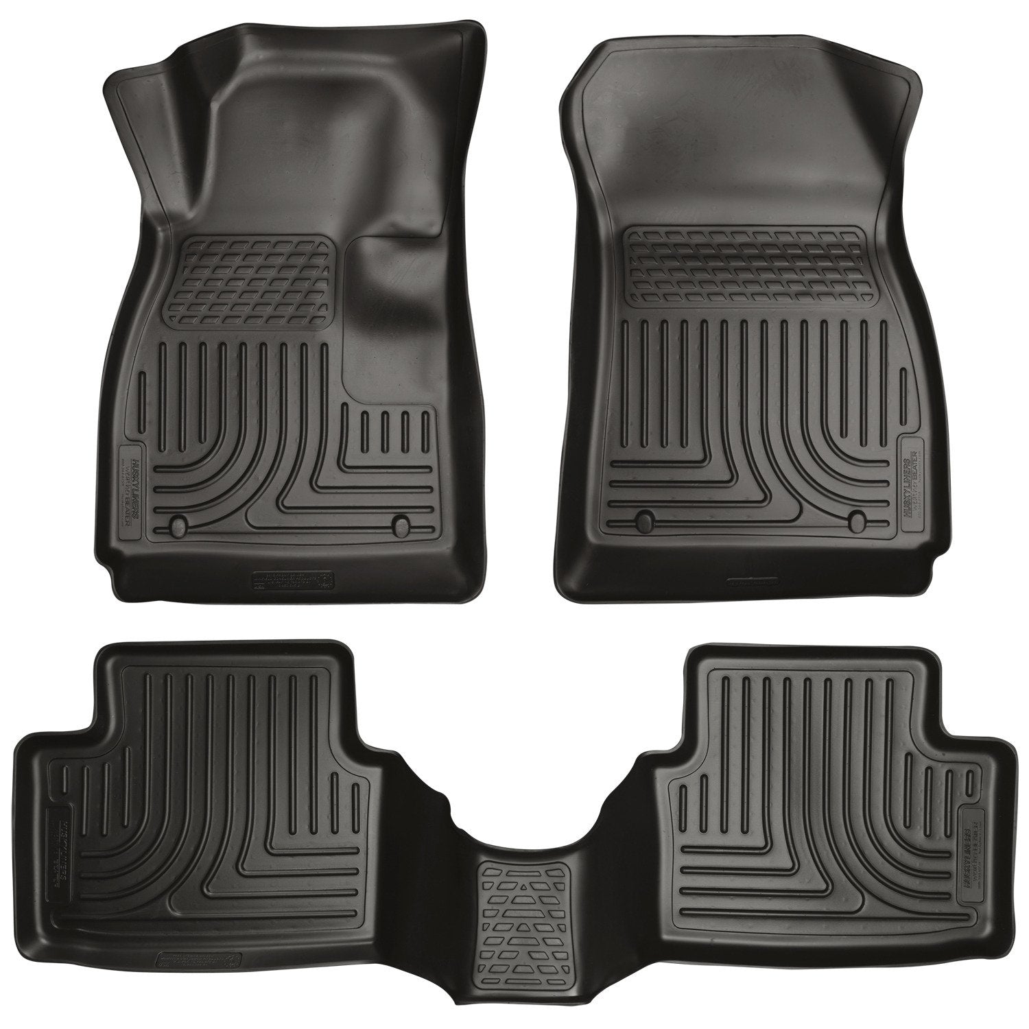 Husky Liners Floor Mats Weatherbeater | Fits 2014-2020 Chevrolet Impala | Front & 2nd Row, 3-pc Black - 99101