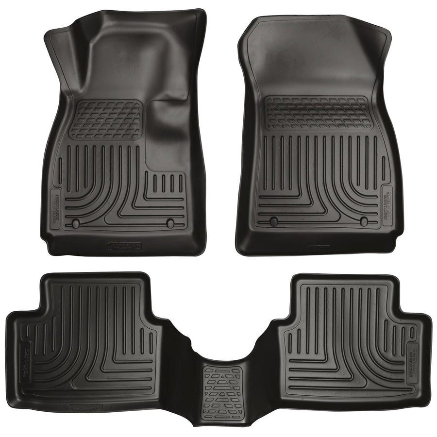 Husky Liners Floor Mats Weatherbeater | Fits 2014-2020 Chevrolet Impala | Front & 2nd Row, 3-pc Black - 99101