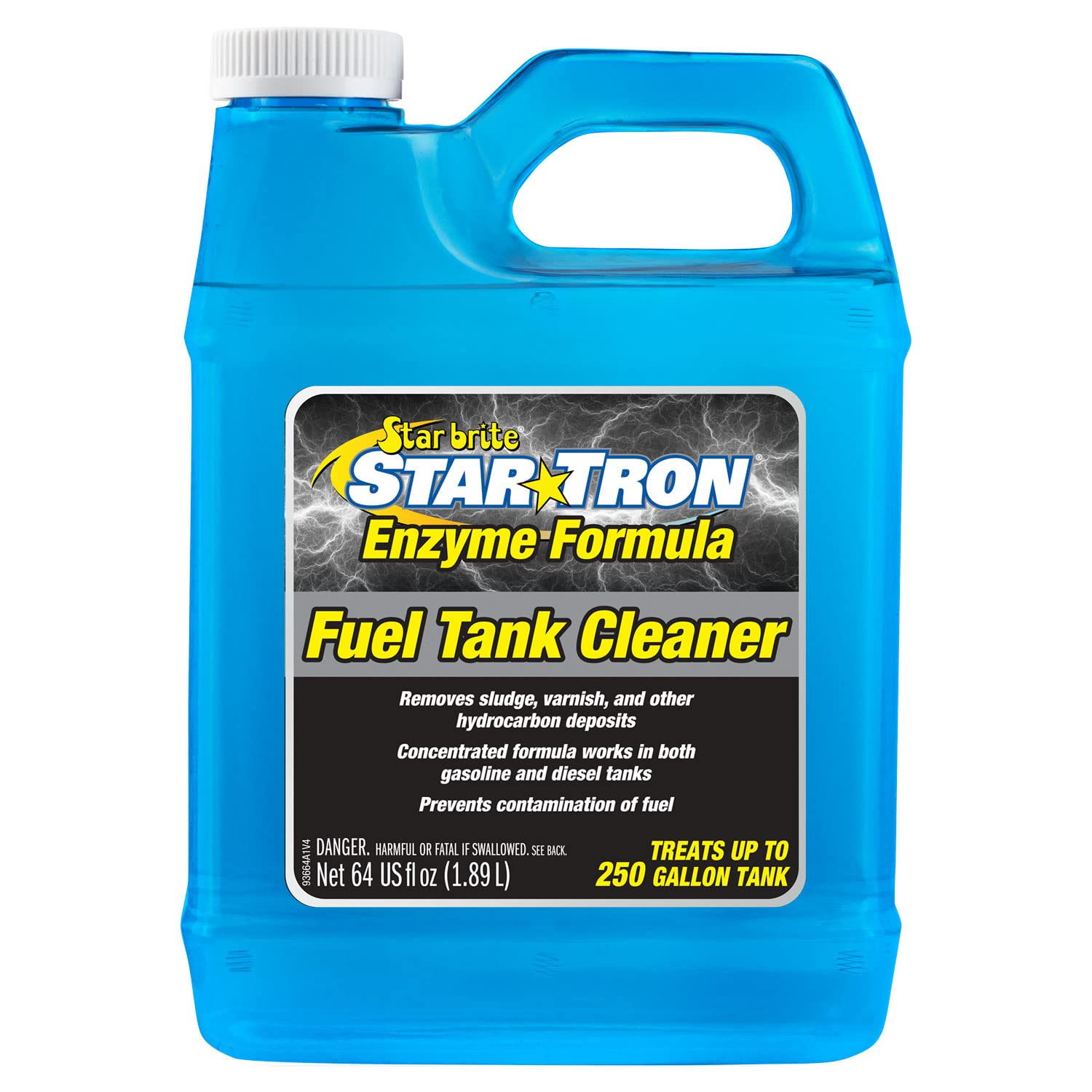 Star Tron STAR BRITE Fuel Tank Cleaner - Remove Sludge, Varnish & Other Deposits - Rejuvanate Old, Stale Fuel - Concentrated Formula Works In Gas Tanks & Diesel Tanks 64 OZ (093664)