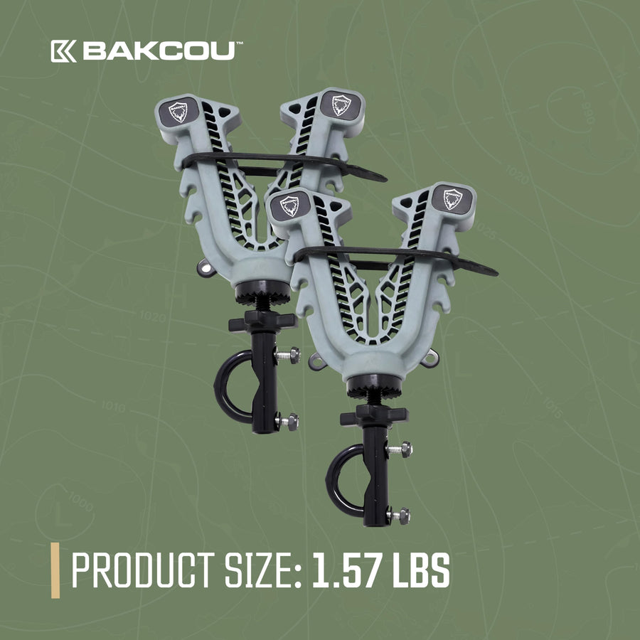 Universal Mount Bakcou Gun-Bow Rack with Variable Fit Technology (VFT) - 360° Rotation, Tool-Free Design, Fits All Bike Handlebars up to 1