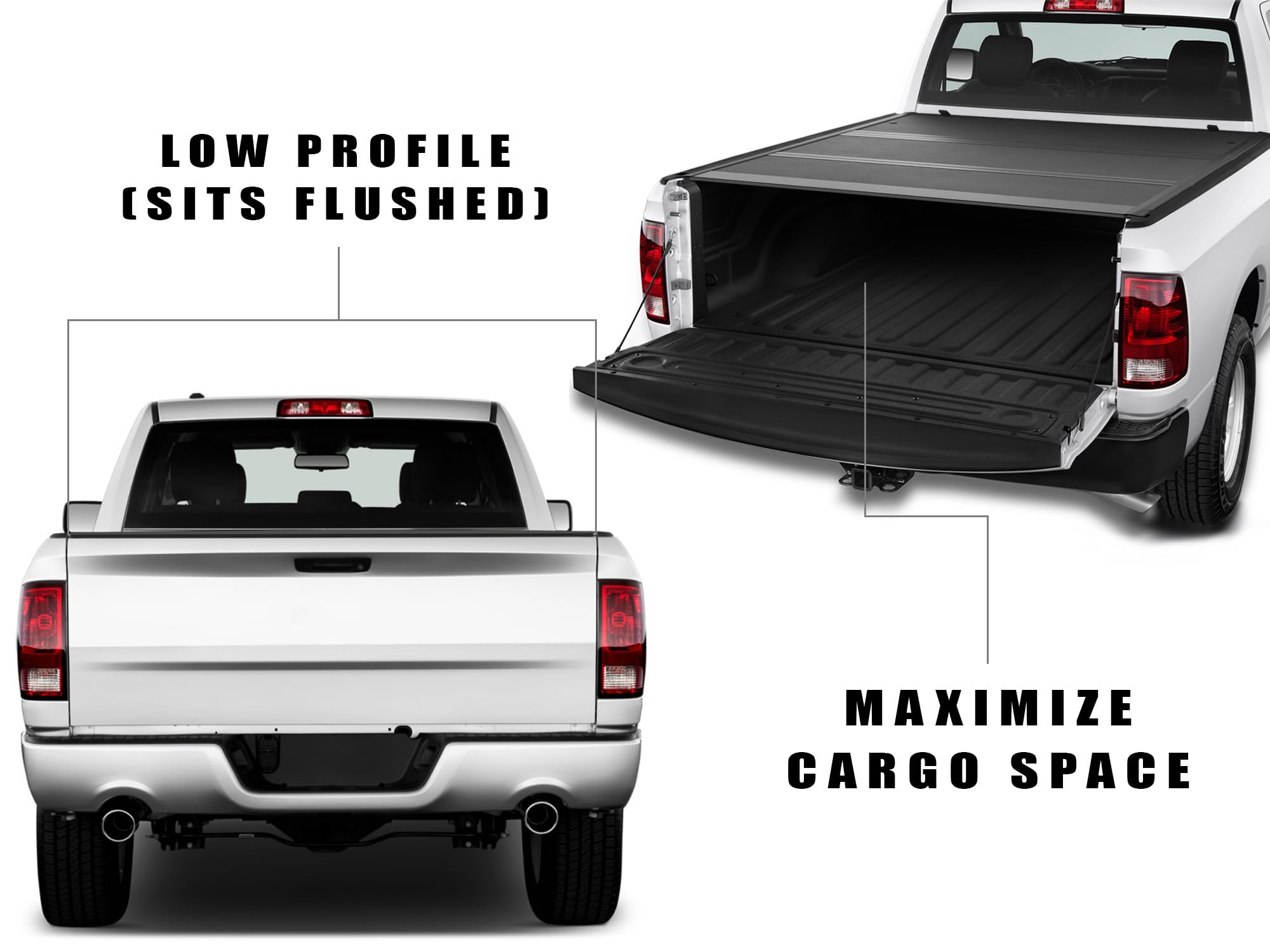 CoveRex Armordillo TFX Series Low Profile Hard Tri-Fold Truck Bed Tonneau Cover|Compatible with 2024-2025 Toyota Tacoma 5 Ft (60") Short Bed|8735558|Flush Mount|Truck Bed Cover