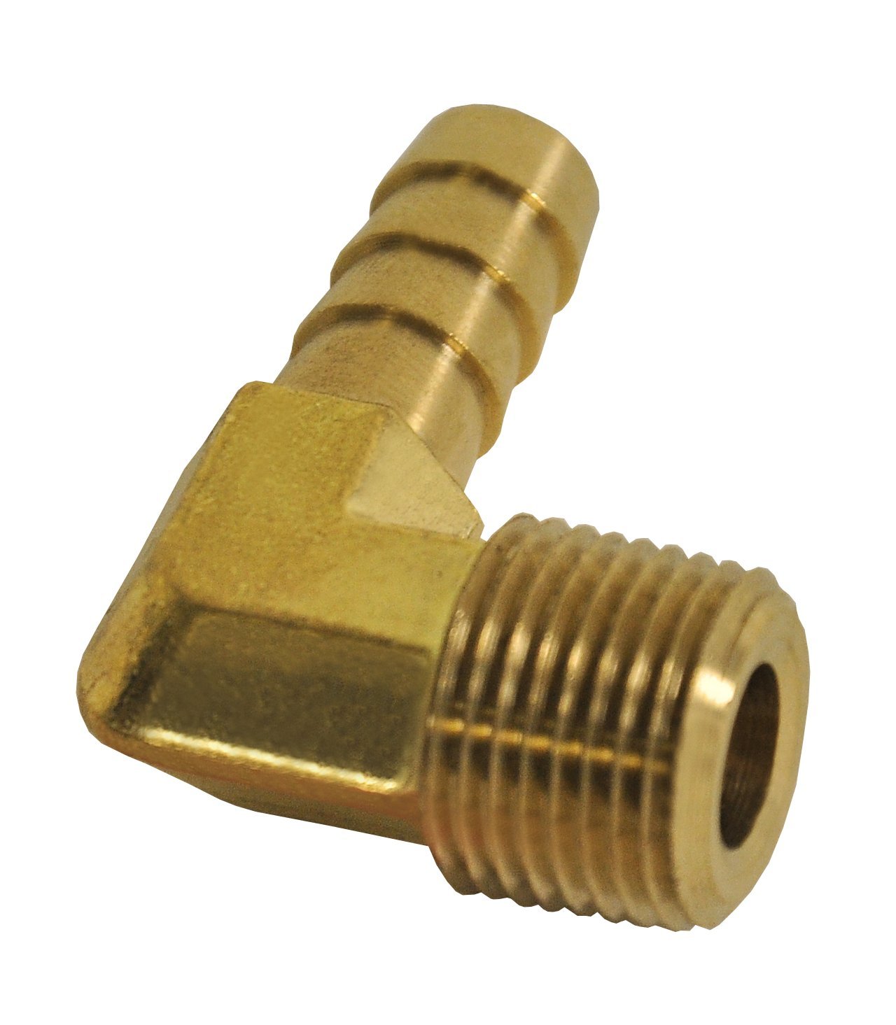 90° Hose Fitting Derale 98233, 3/8" NPT Male x 3/8" Barb