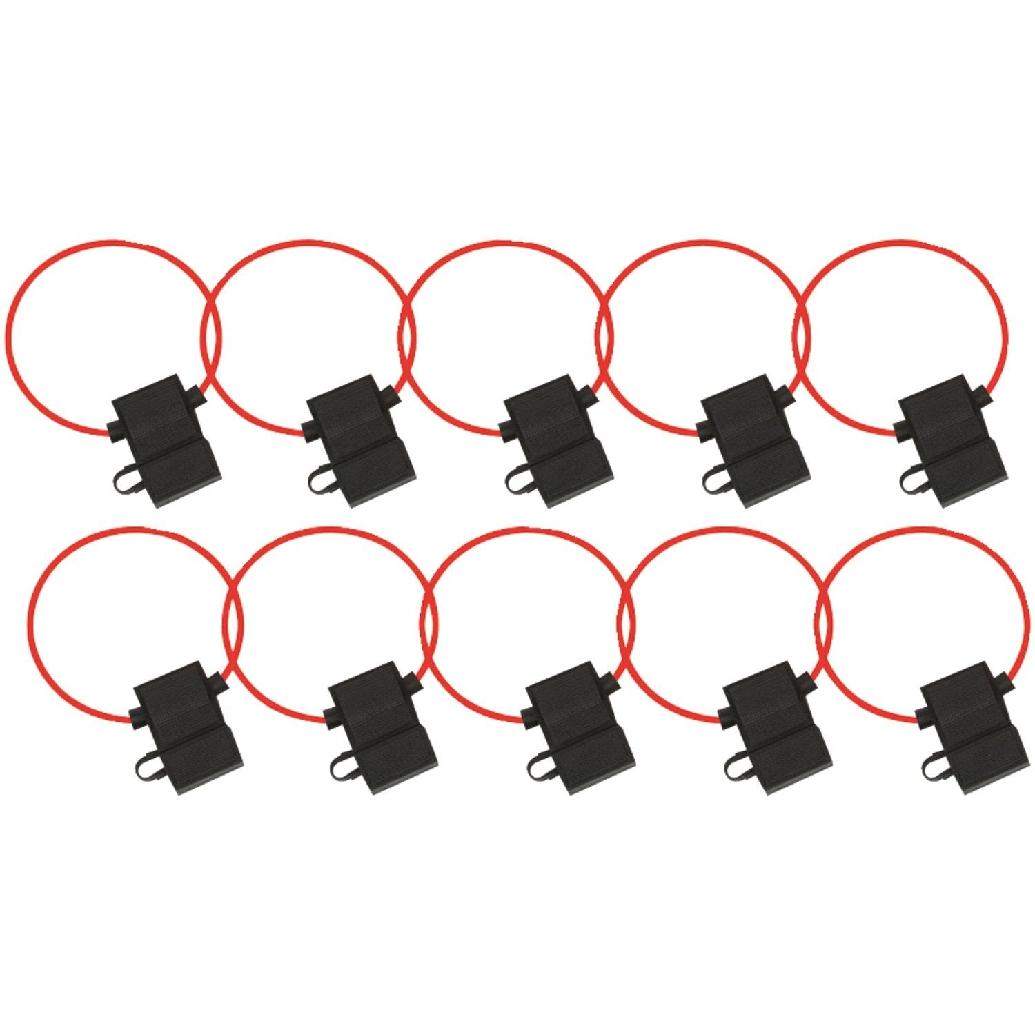 ATFH14C-10 Install Bay Waterproof ATC Fuse Holder 14 Gauge with Cover, 10-Pack