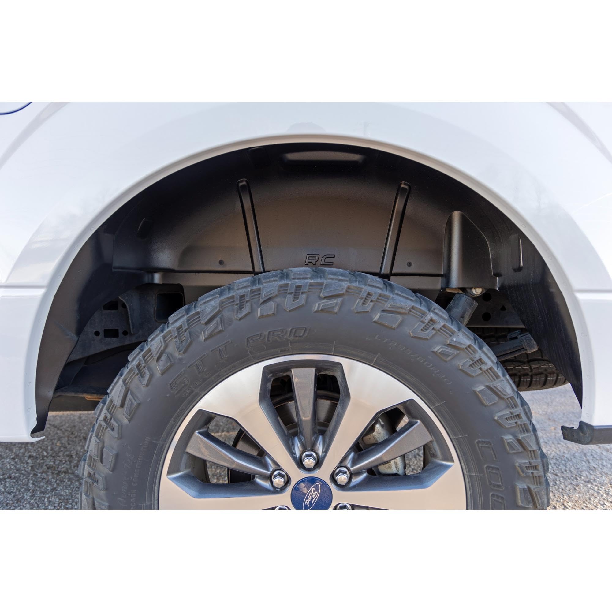 Rough Country Rear Fender Liners for Ford F-150 (2015-2020) - Heavy-Duty Rear Wheel Well Liners for Mud & Debris Protection, Made in USA