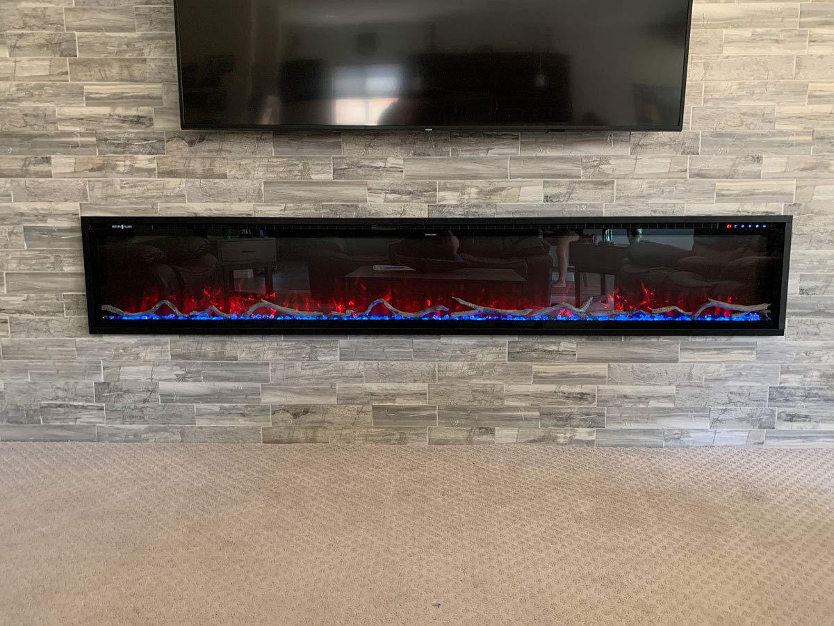 Spectrum Slimline Modern Flames Reliable Electric Fireplace | Customizable Hybrid-FX Flame LED Light Ambience | Remote Controlled | 100 Inch