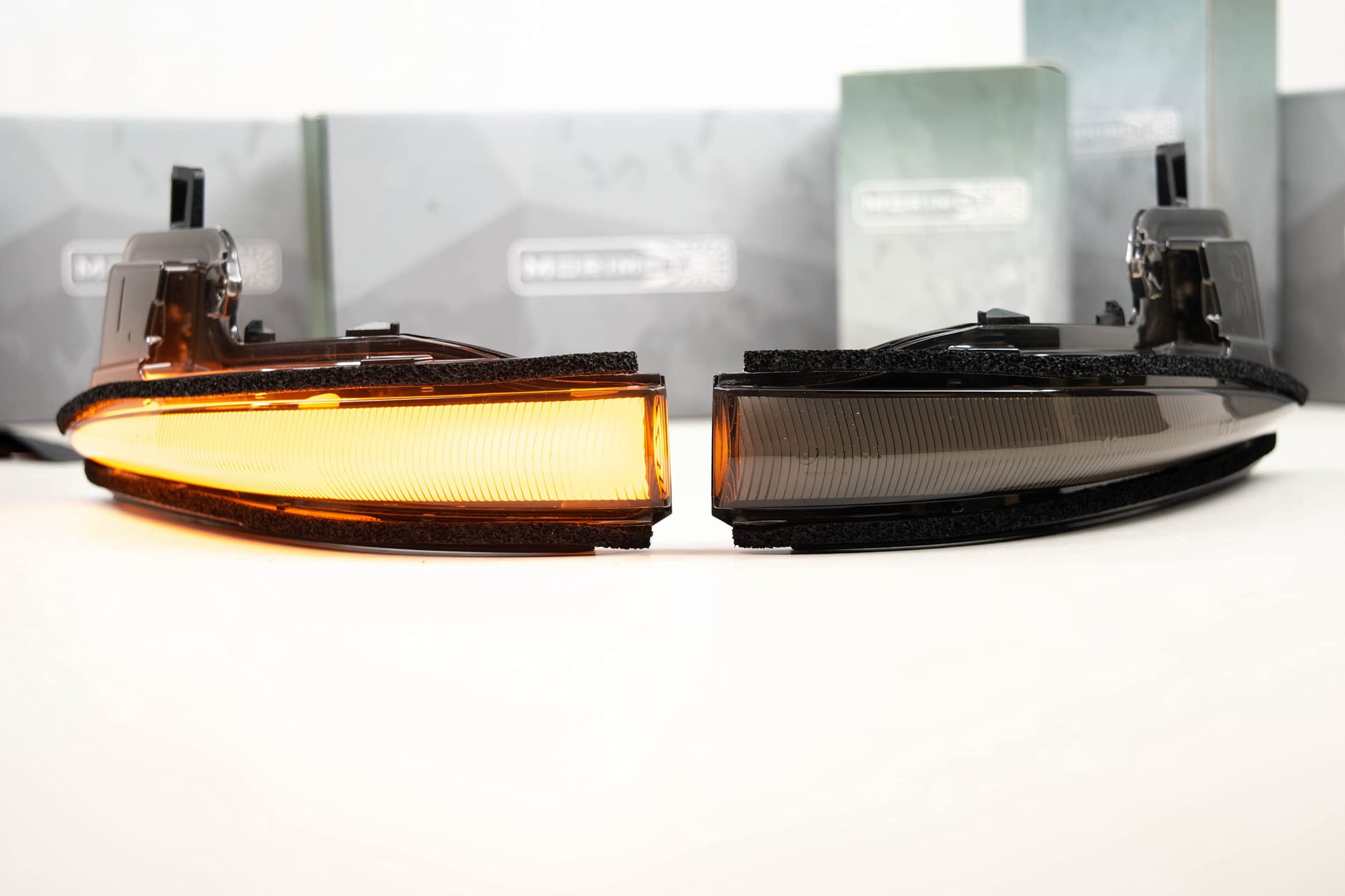 Morimoto XB LED Side Mirror Lights, Fits Toyota Tacoma (16-21), Smoked Housing, Plug and Play Assembly, Easy Install, Front Amber LED Lights (1x LFM78)