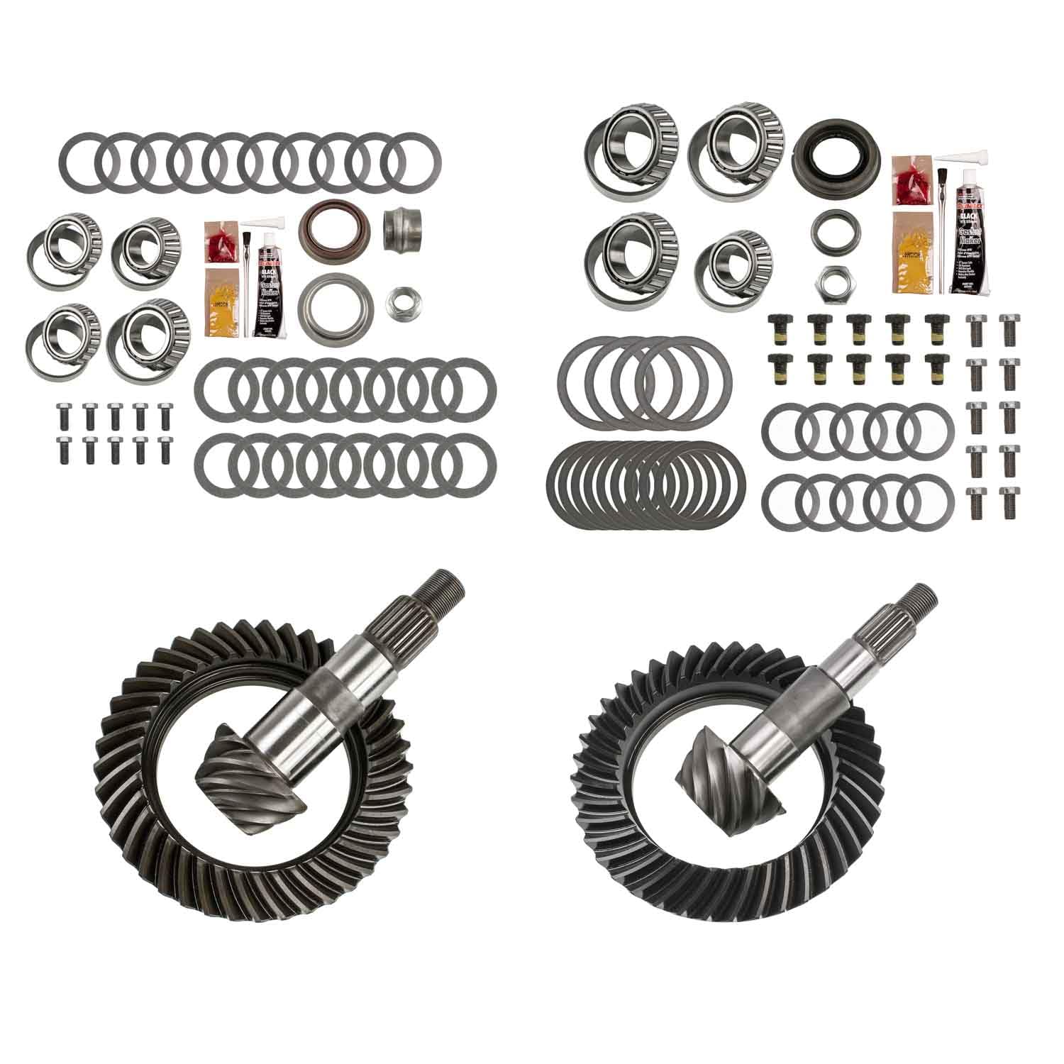 EXCEL Differential XLK-5001 Ring & Pinion Rebuild Bearing Kit For Jeep JK Non-Rubicon Dana 30 Front/Dana 44 Rear 4.56 Ratio 24 Spline Fits Wrangler -Replaces Revolution Gear & Axle REV-JK-NON-456-K
