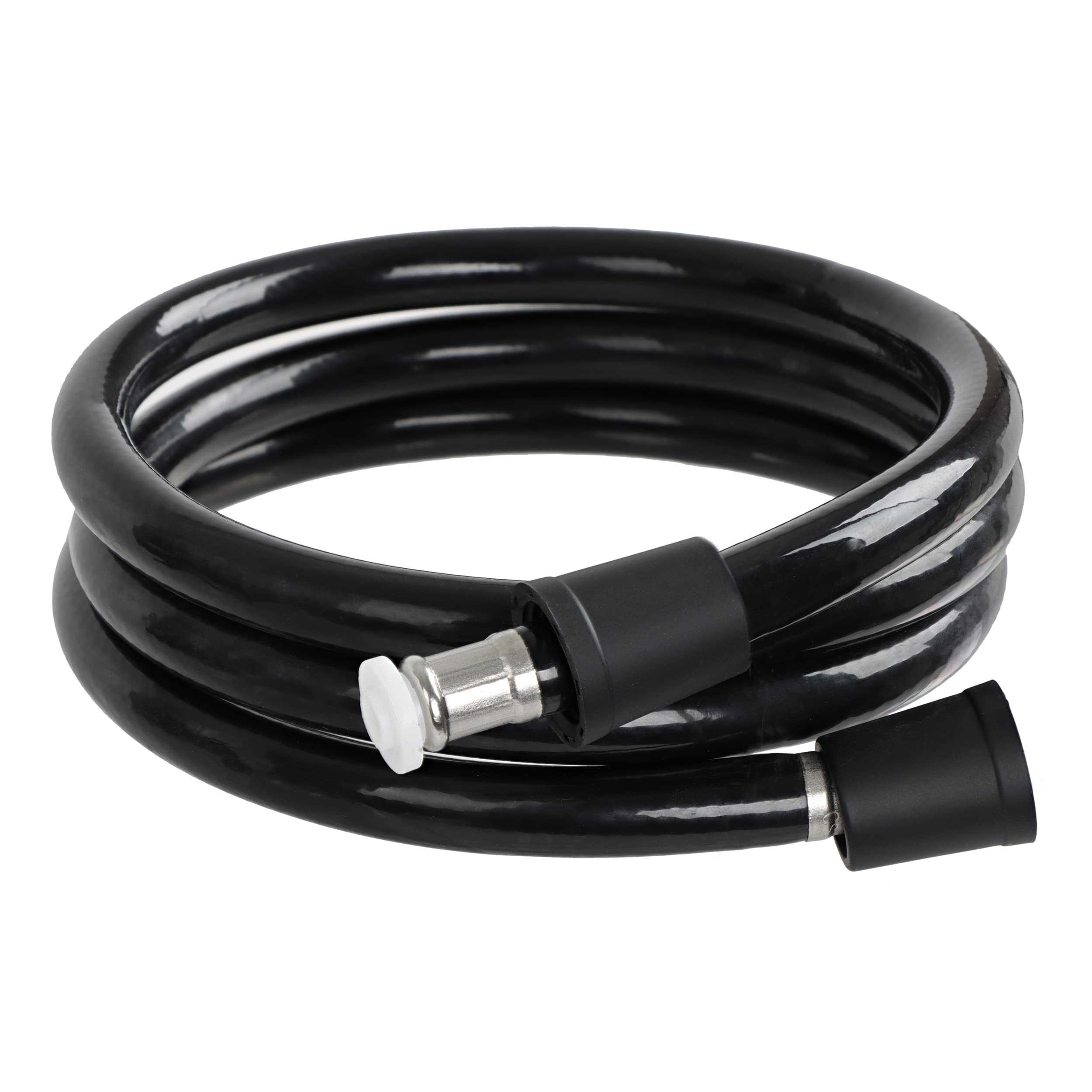Empire RV Shower Head Hose Replacement Faucet - 60in Black Vinyl Flexible Extra Long Shower Wand Hose