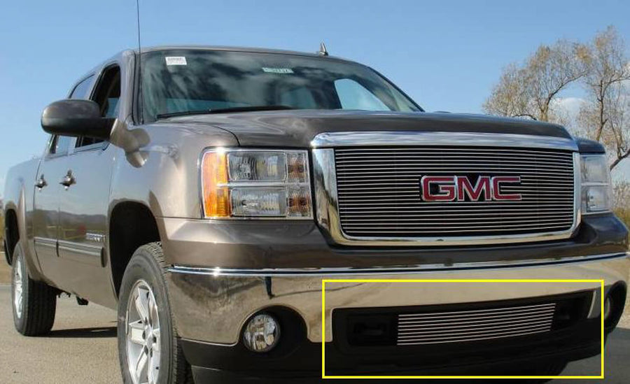 Horizontal T-Rex 25205 Aluminum Polished Finish Billet Bumper Grille Bolt-on for GMC Sierra