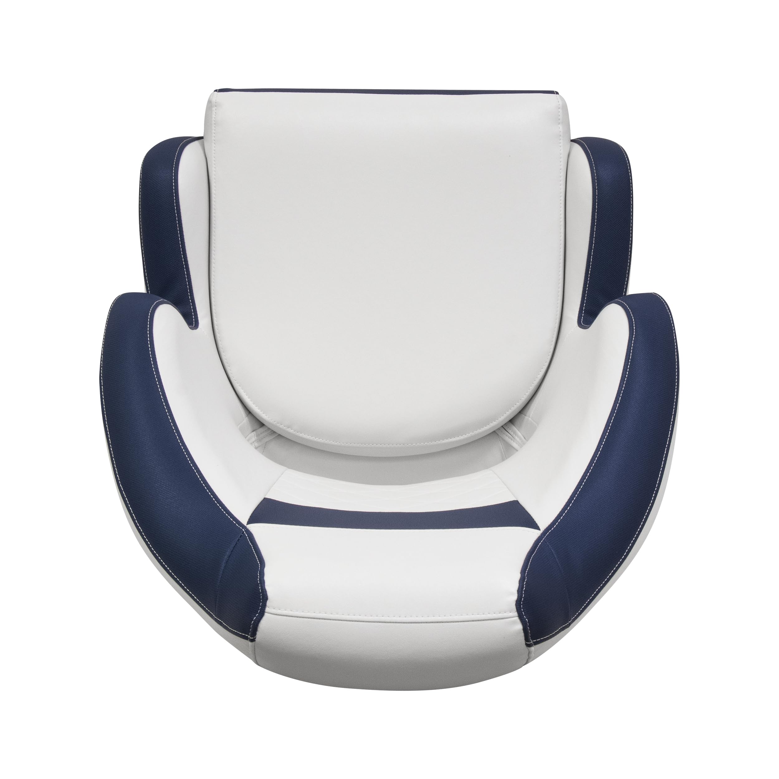 DLX Series Wise DLX3338-1904 Pontoon Bucket Seat with Flip Up Bolster - White/Mariner Blue