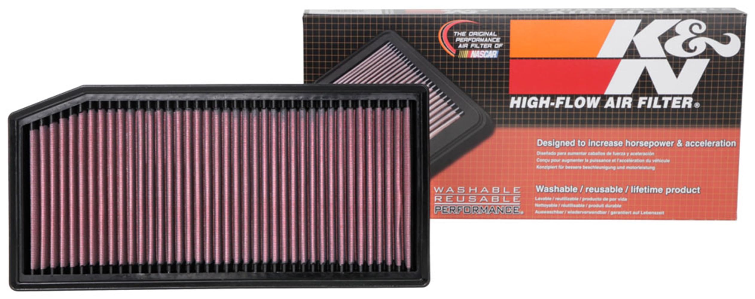 High-Flow K&N Original Lifetime Engine Air Filter: Increase Power: Premium, Washable: Compatible with 2018-2022 Merecedes Benz: (See Product Description for Select Models) 33-3142