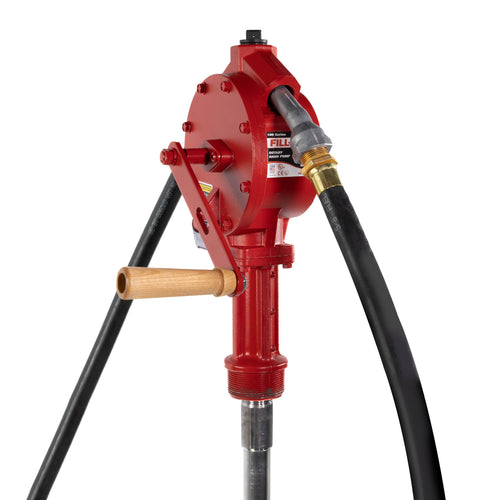 Fill-Rite Fuel Transfer FR112 Rotary Hand Pump w/Discharge Hose, Straight Spout, Vacuum Breaker, & Suction Pipe