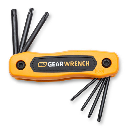 8 Piece GEARWRENCH Tamper Proof Torx Folding Hex Key Set - 83507