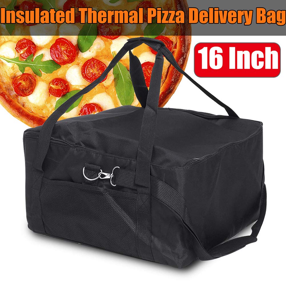 Pizza Bag with Aluminium Fabric, Food Delivery Bag, Waterproof Insulation, Portable Thermal Bag or Hot Food Delivery (16 Inch)