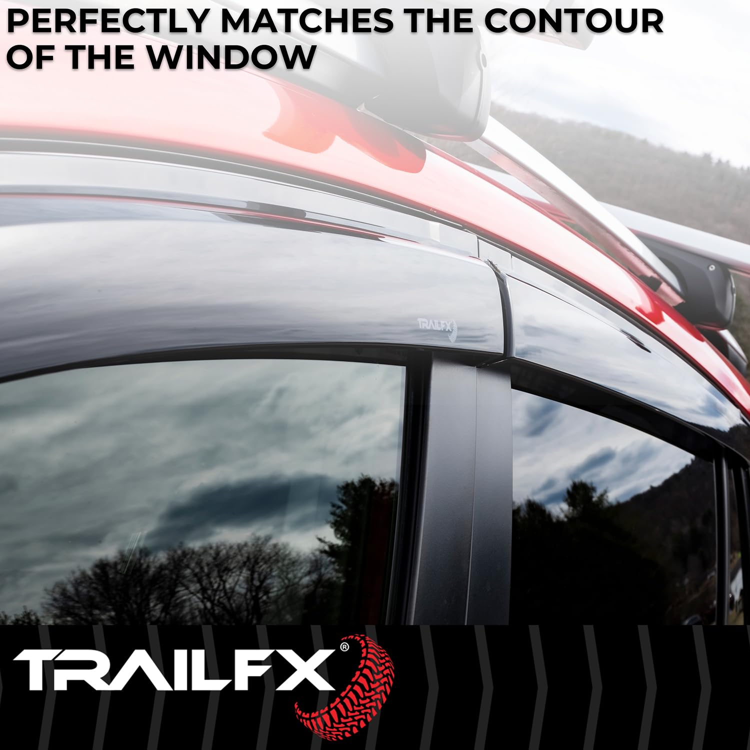 TrailFX Rainguards Low Profile Fits 2017-2022 Honda CR-V Tape-On Smoke Window Vents Acrylic Outside Channel Mount Set of 4 Rain Guards TrailFX 4269H