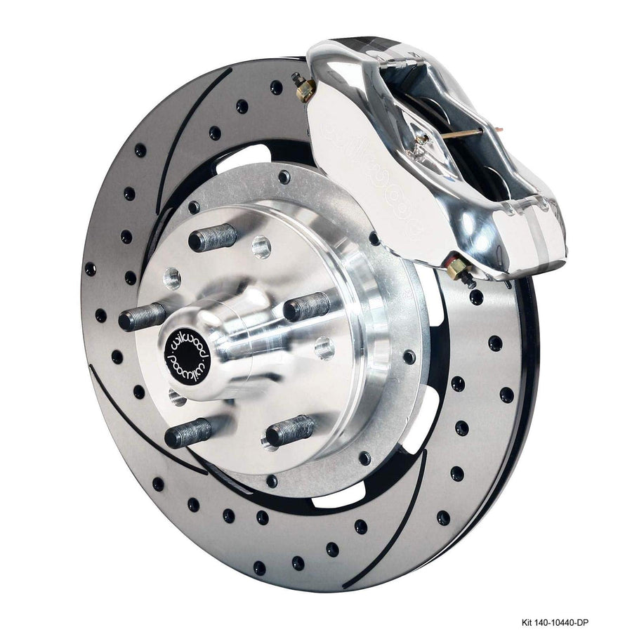 140-10440-DP WILWOOD FDL Front Kit,12.19", Drilled, Polished 74-80 Pinto/Mustang II Disc Spindle only