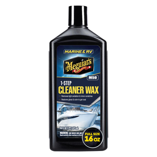 Meguiar's Once Step Marine/RV Cleaner Wax M5016 - Professional-Grade Cleaner, Polish and Protect for Long-Lasting Shine - Restores Color and Gloss, 16 Oz