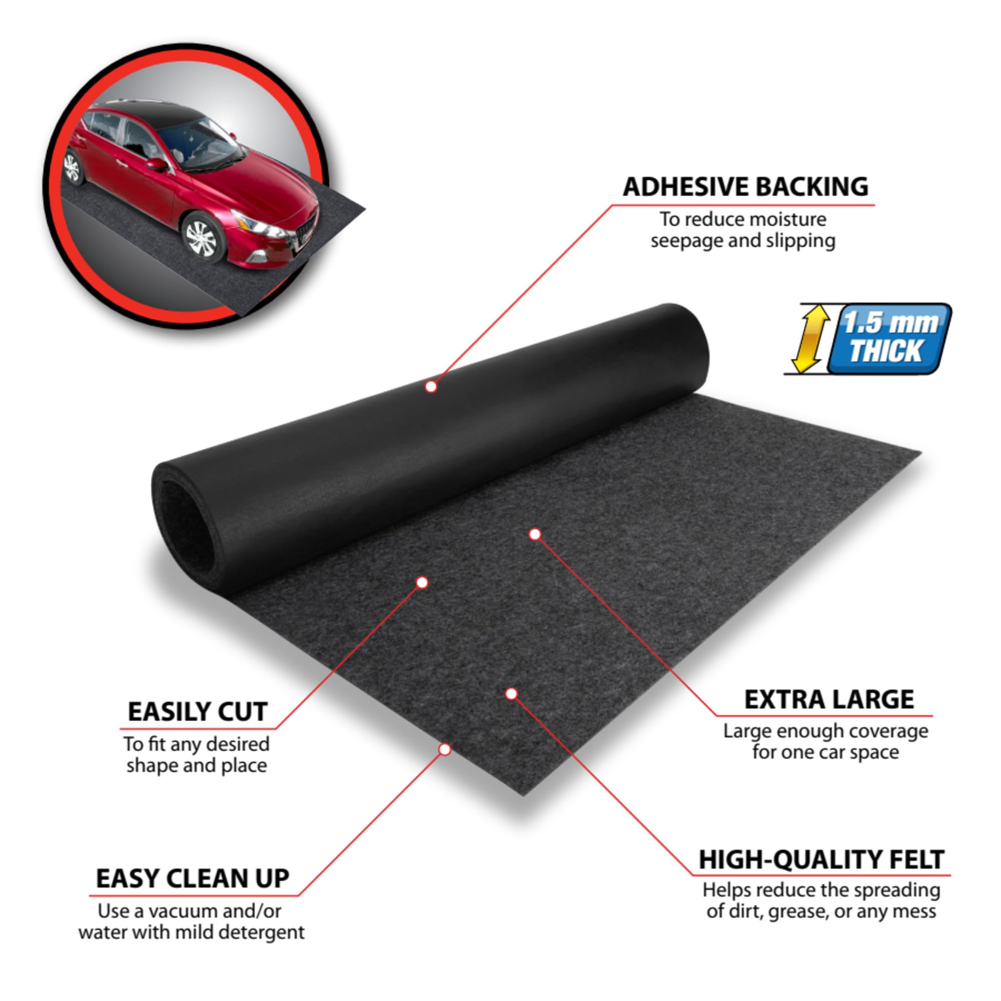 20 ft. Performance Tool x 7 ft. 4 in. Absorbent Floor Mat - W88803