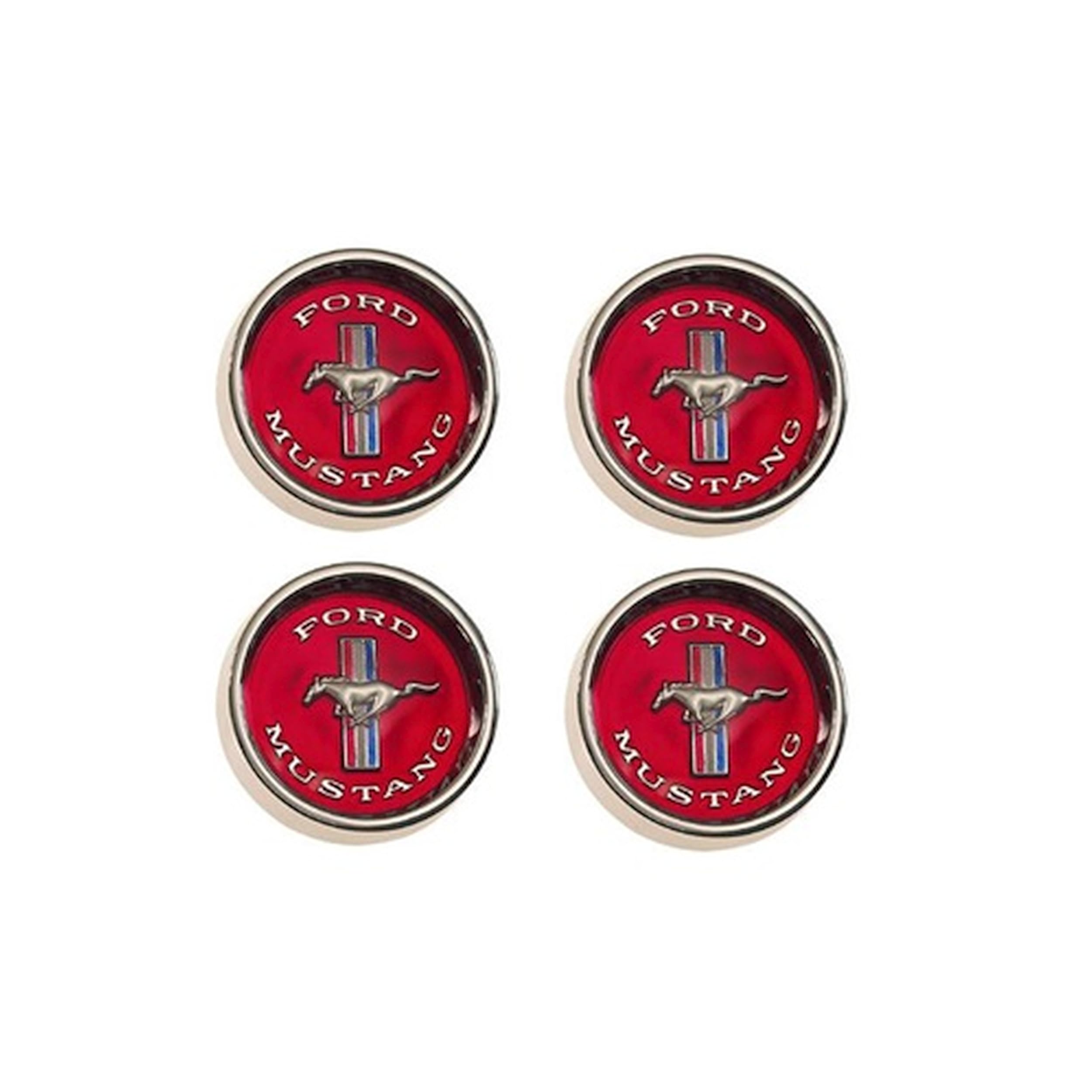 Styled Steel Hub Caps Scott Drake C5ZZ-1130-WR Red Background