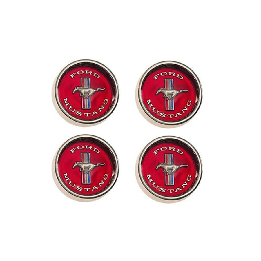 Styled Steel Hub Caps Scott Drake C5ZZ-1130-WR Red Background