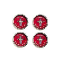 Styled Steel Hub Caps Scott Drake C5ZZ-1130-WR Red Background