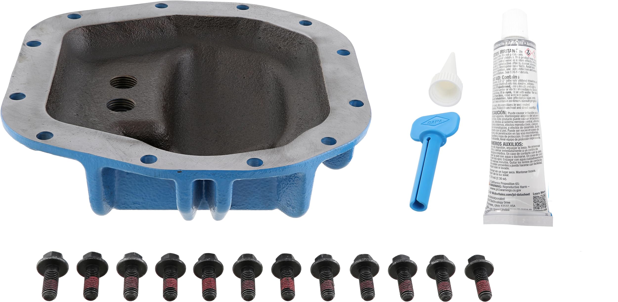 Spicer Nodular Iron 10053466 Front Dana 44 and AdvanTEK Differential Cover Compatible with Select Wrangler JL - Blue