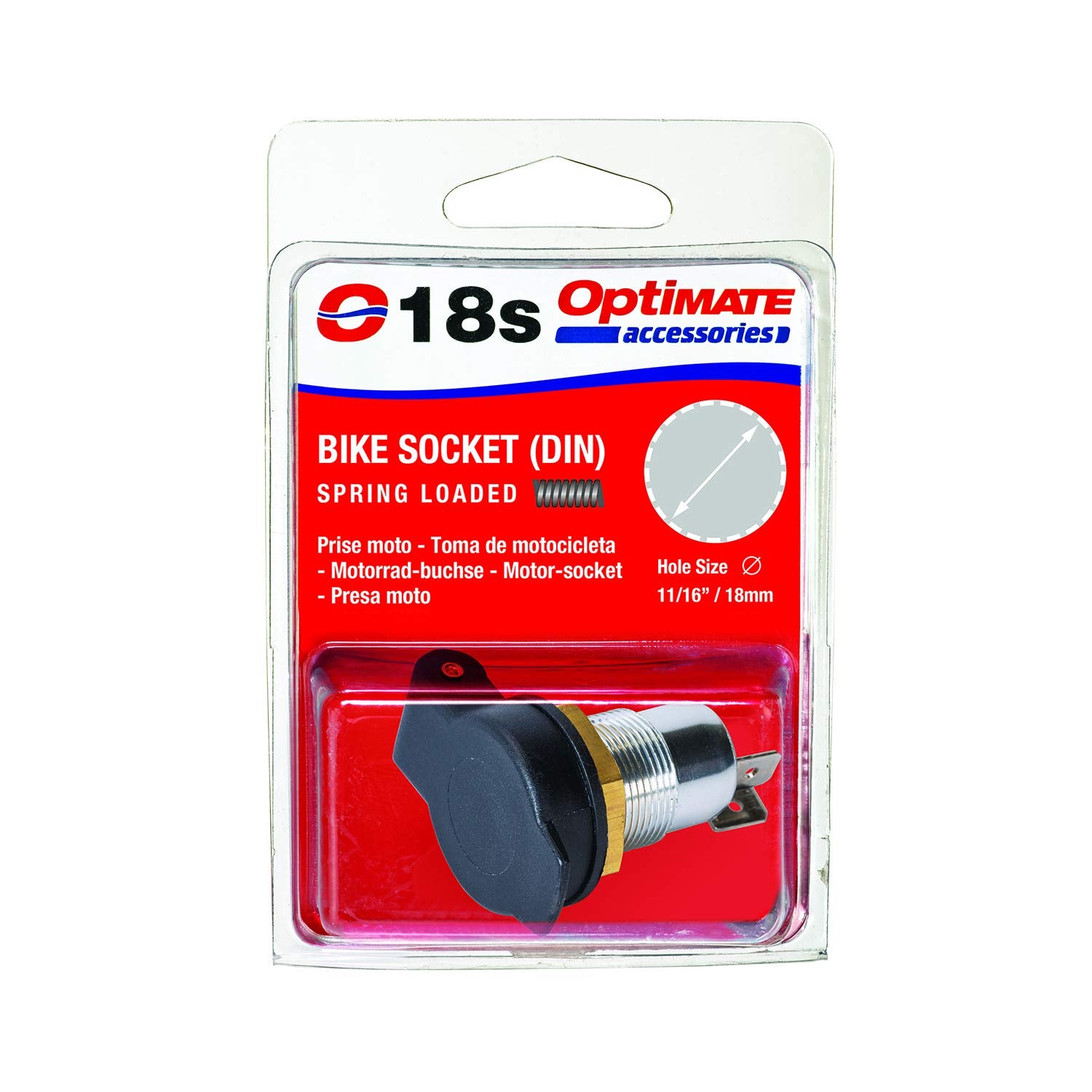 OptiMATE O-18s CABLE, BIKE Socket (DIN), Spring Load