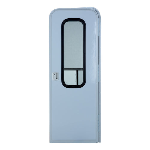 Upgraded RV Radius Entry Door with Right Hinge and Screen Door