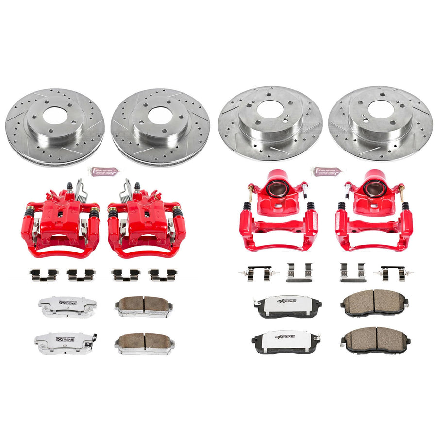 Power Stop Z26 KC2705-26 Front & Rear Street Warrior Brake Kit Nissan For Nissan Maxima 2001 [Model Specific]