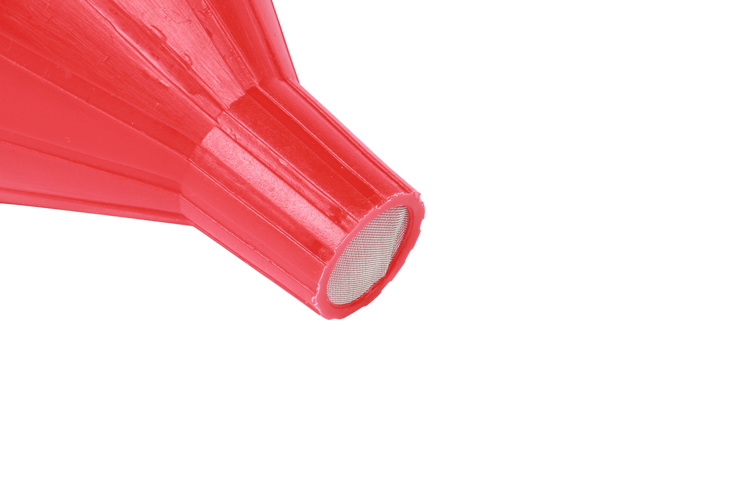 Funnel King WirthCo 32006 Red Polyethylene Funnel with Screen/Strainer, Funnel for Oil, Fuel, Gas, and Automotive, Large 6-quart Capacity