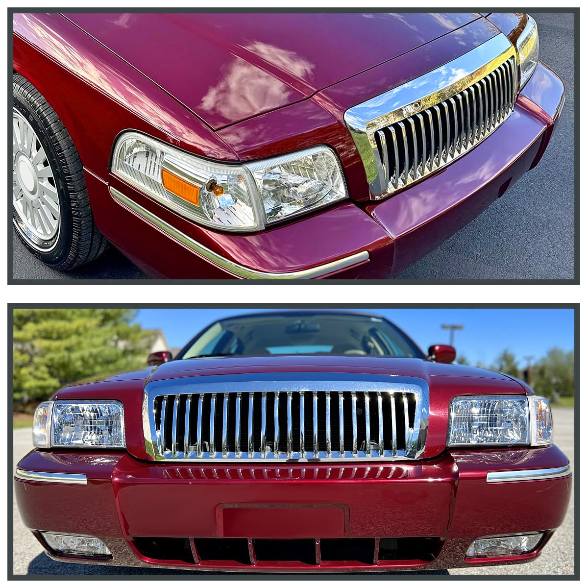 Chrome Headlights + Corner Lights SPEC-D TUNING Compatible with 2006-2011 Mercury Grand Marquis