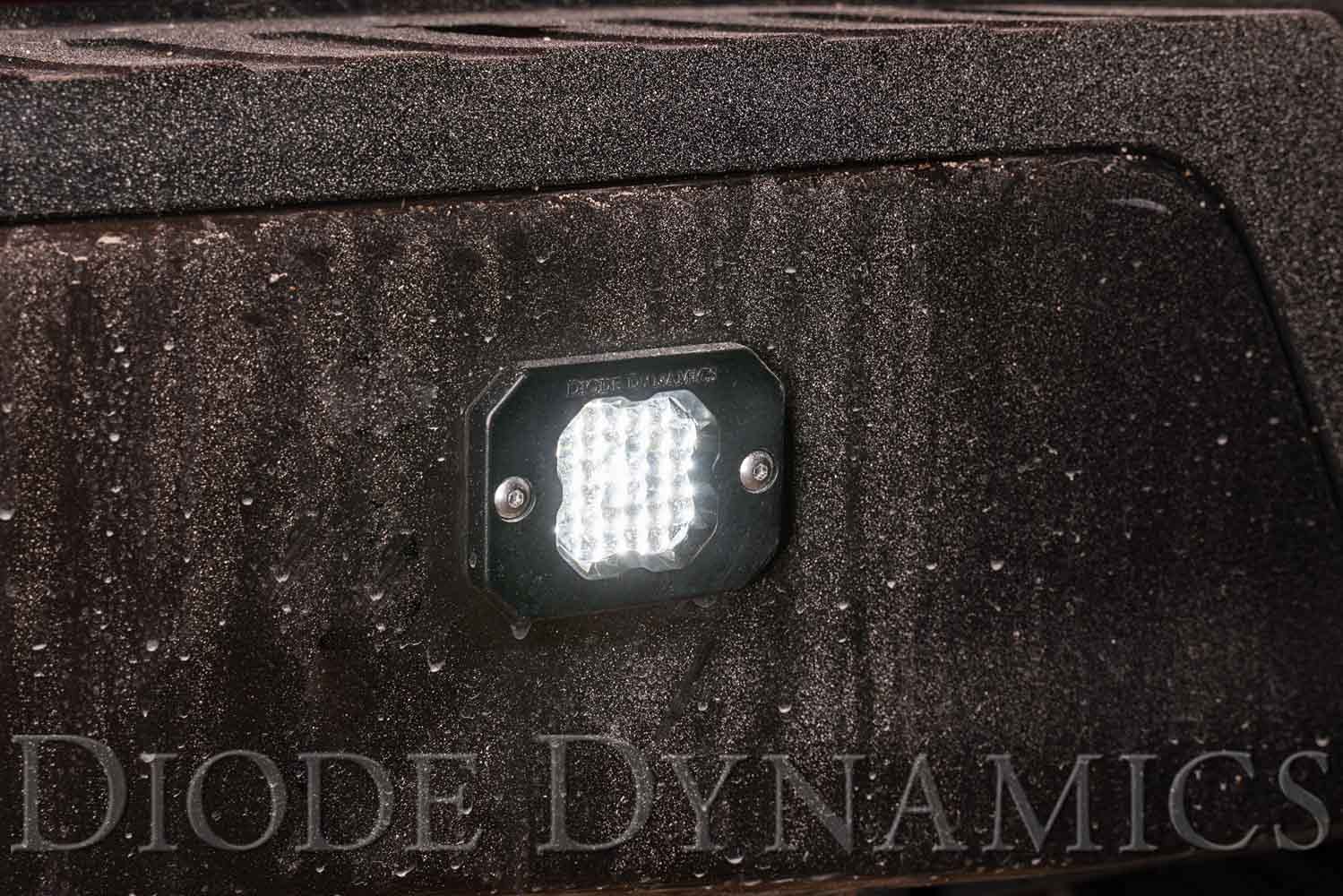 Diode Dynamics SSC1 Pro White LED Pod Flush Mount (one), Flood w/Red Backlight