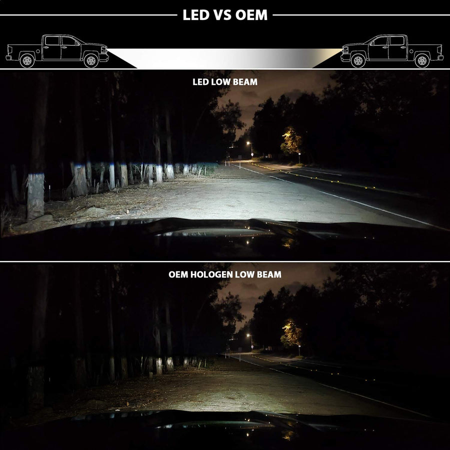 LED Projector ANZO USA Headlights w/ Plank Style Black w/ Amber (111420)