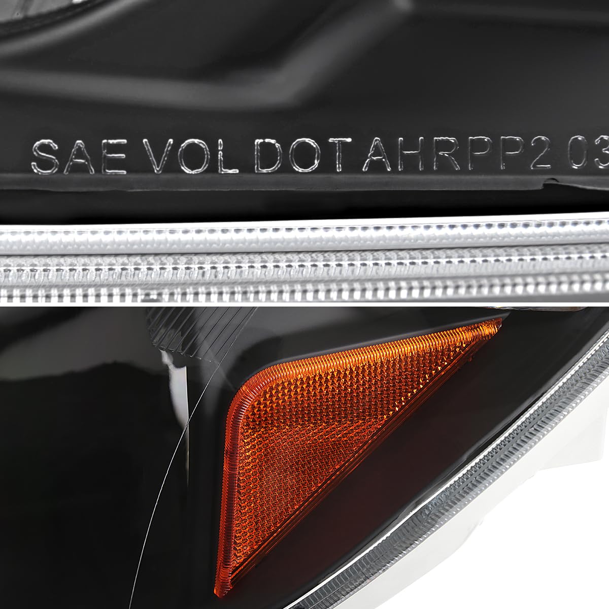 Black Headlights SPEC-D TUNING Compatible with 2003-2005 Toyota 4Runner, Left + Right Head Lamps Assembly