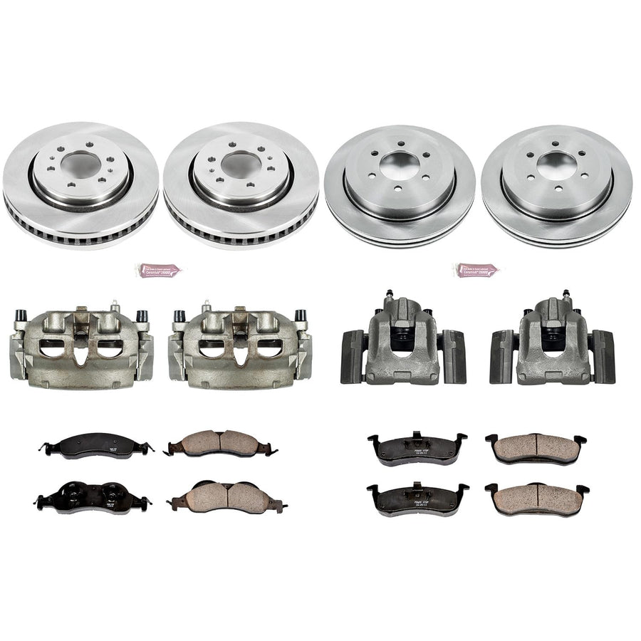 Power Stop KCOE4109 Stock Replacement Brake Kit with Calipers Front and Rear For Ford Expedition 2007-2009, Lincoln Navigator 2007-2009 [Model Specific]