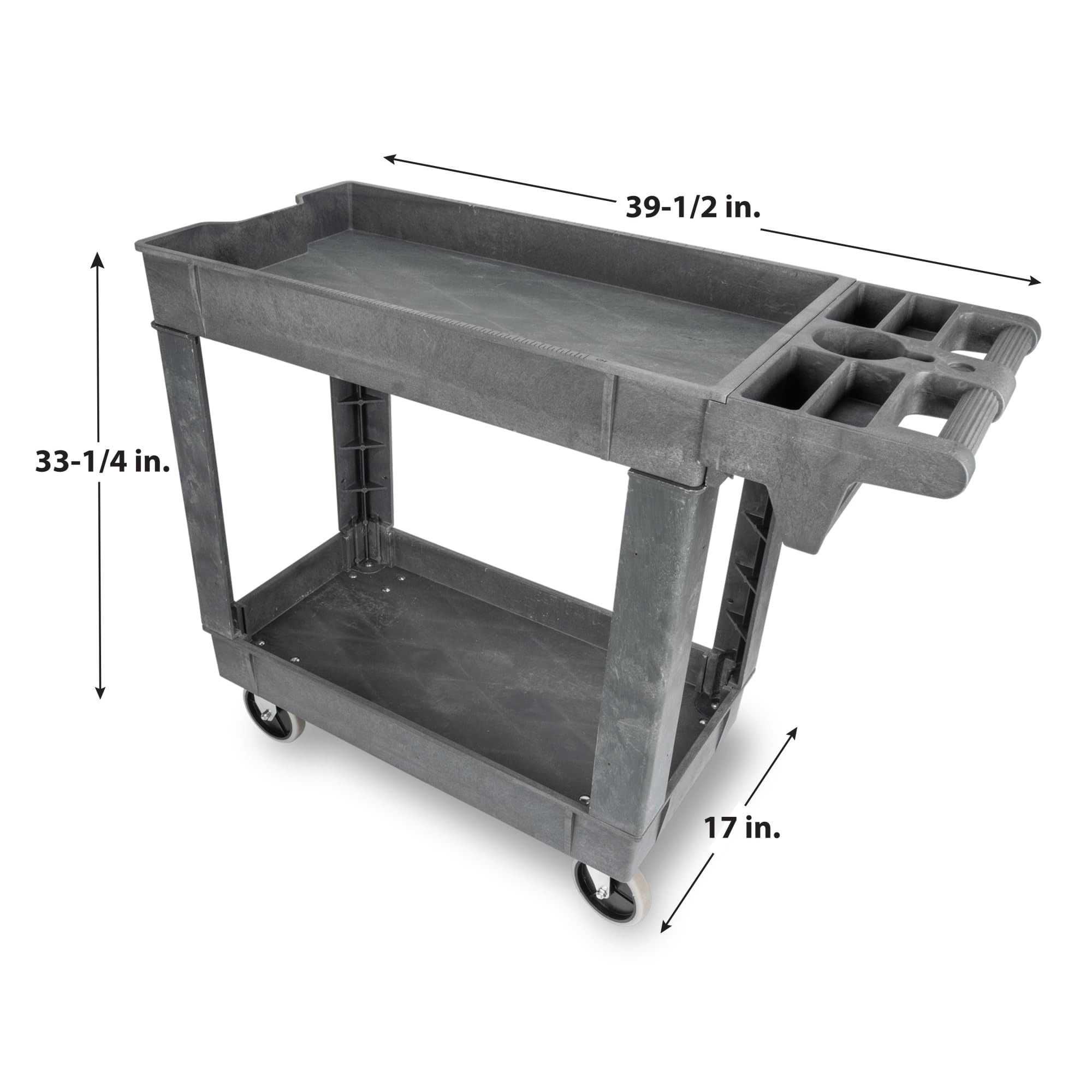 Easy Rolling Performance Tool W53991 2 Shelf Poly Service Cart (30x16)