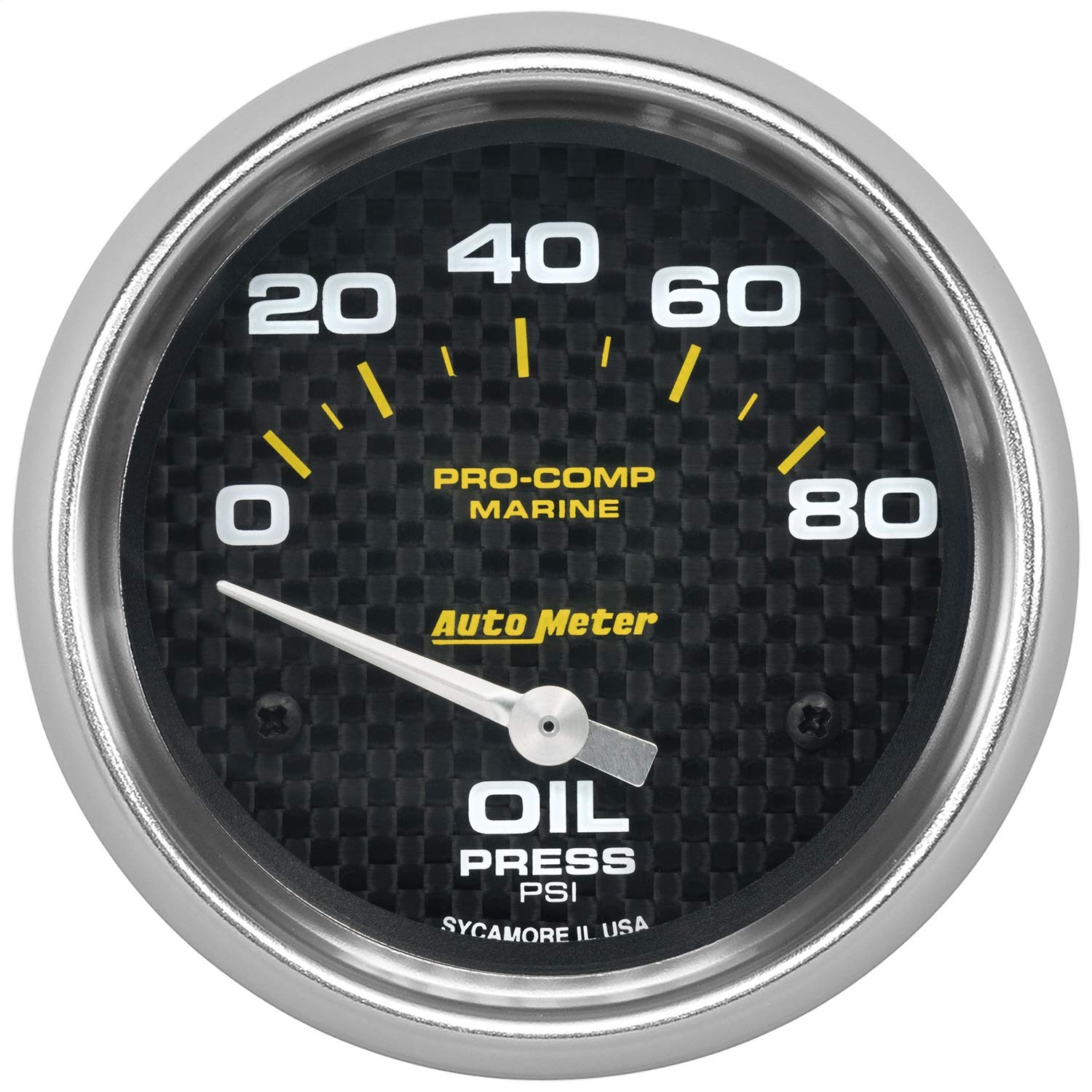 Oil Pressure AutoMeter Gauge, 80Psi, Electric, Marine Carbon Fiber (200747-40),Multi,2-5/8" (66.7mm)