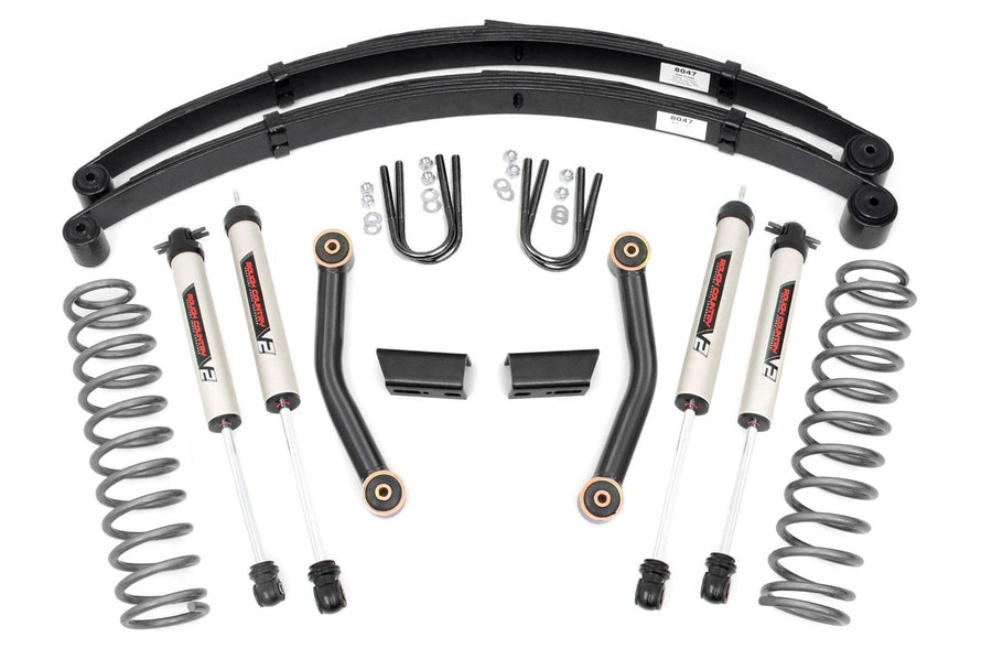 3" Rough Country Lift Kit w/V2 Shocks for 1984-2001 Jeep Cherokee XJ - 630X70