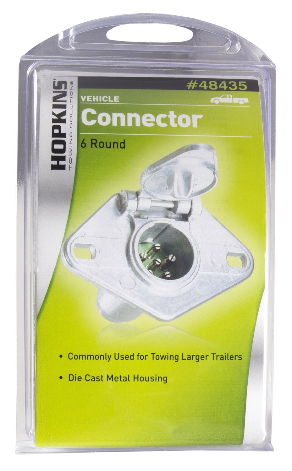 Round Hoppy Car End Connector 6 Pole 6 - 12 V, 8 A