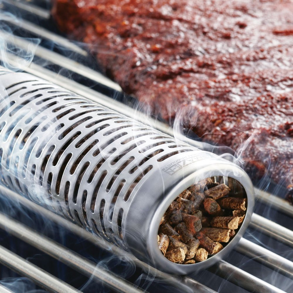 A-Maze-N 12" Oval Tube Smoker Combo Pack, 2lbs of Apple & Pitmaster Choice BBQ Pellets, Starter Gel