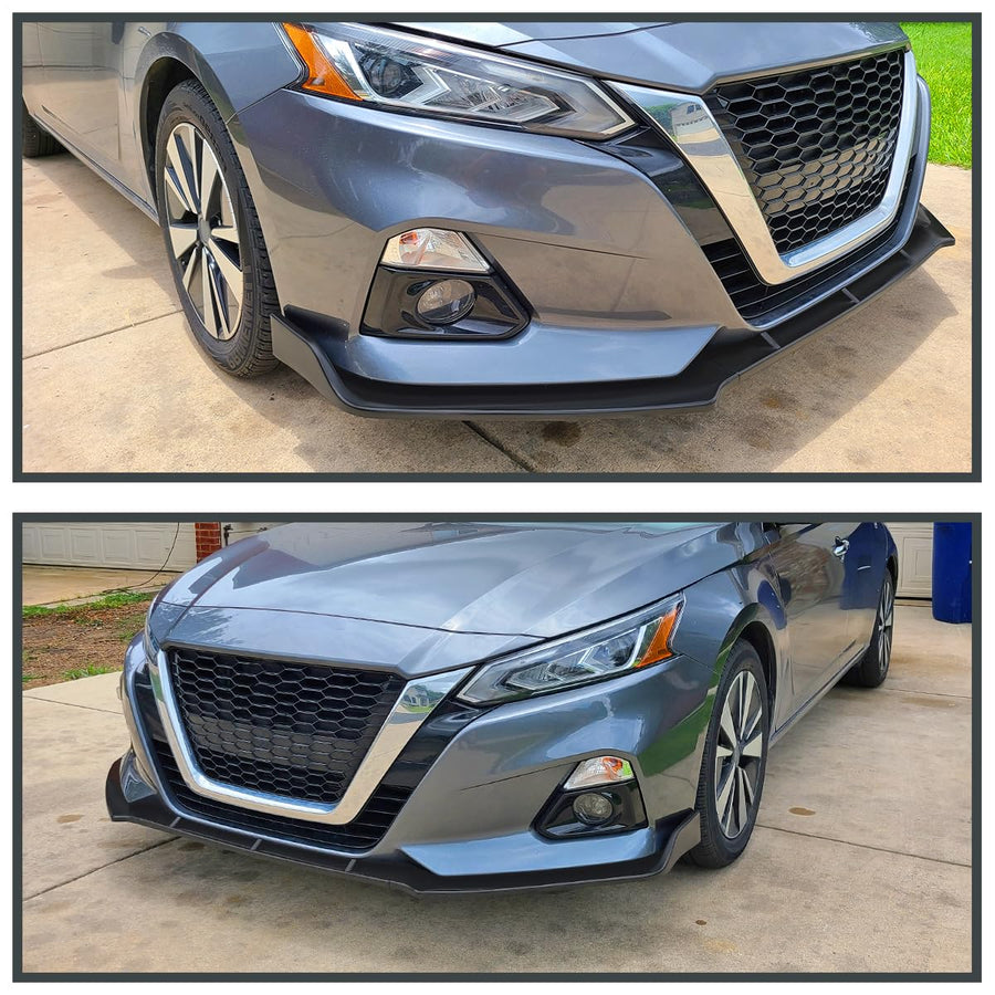 Matte Black Spec-D Tuning Front Bumper Lip Spoiler 3PC Compatible with 2019-2020 Nissan Altima 4-Door