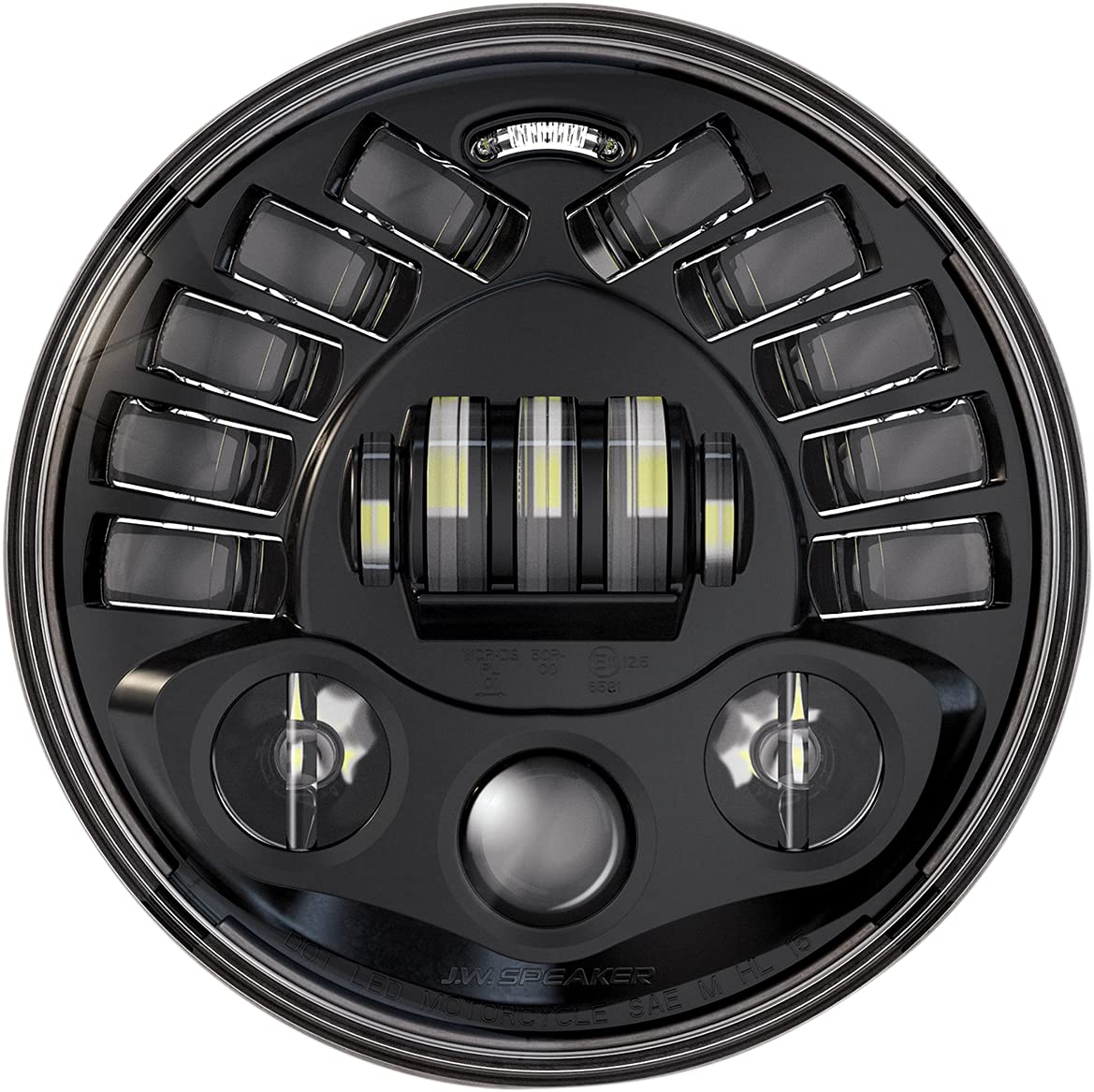 J.W. Speaker 0555011 Model LED High and Low Beam Adaptive Headlight with Black Inner Bezel, 1 Pack 8790
