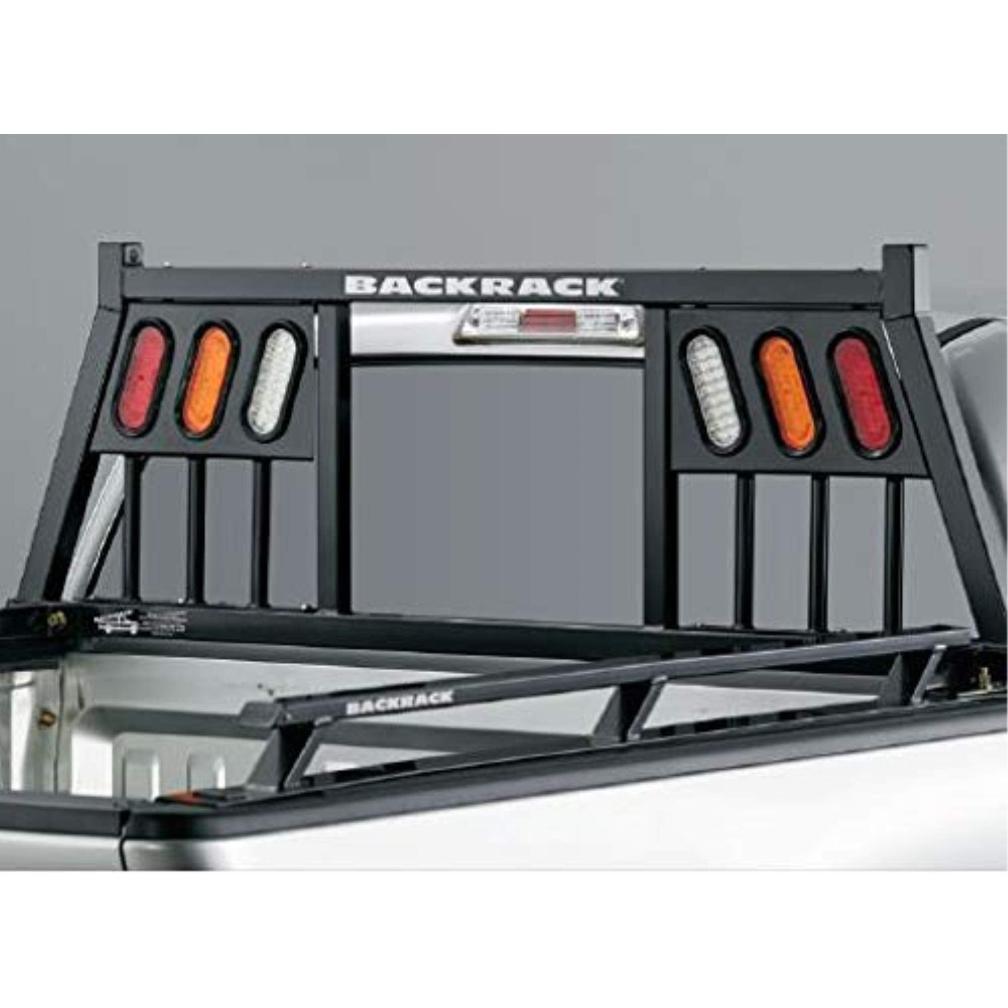 BACKRACK RealTruck Three Light Rack Frame Only | Black, No Drill | 148TL | 2001-2025 Chevrolet/GMC Silverado/Sierra 2500/3500HD; 2017-2025 Dodge RAM 1500/2500/3500; 2004-2025 Nissan Titan & Others
