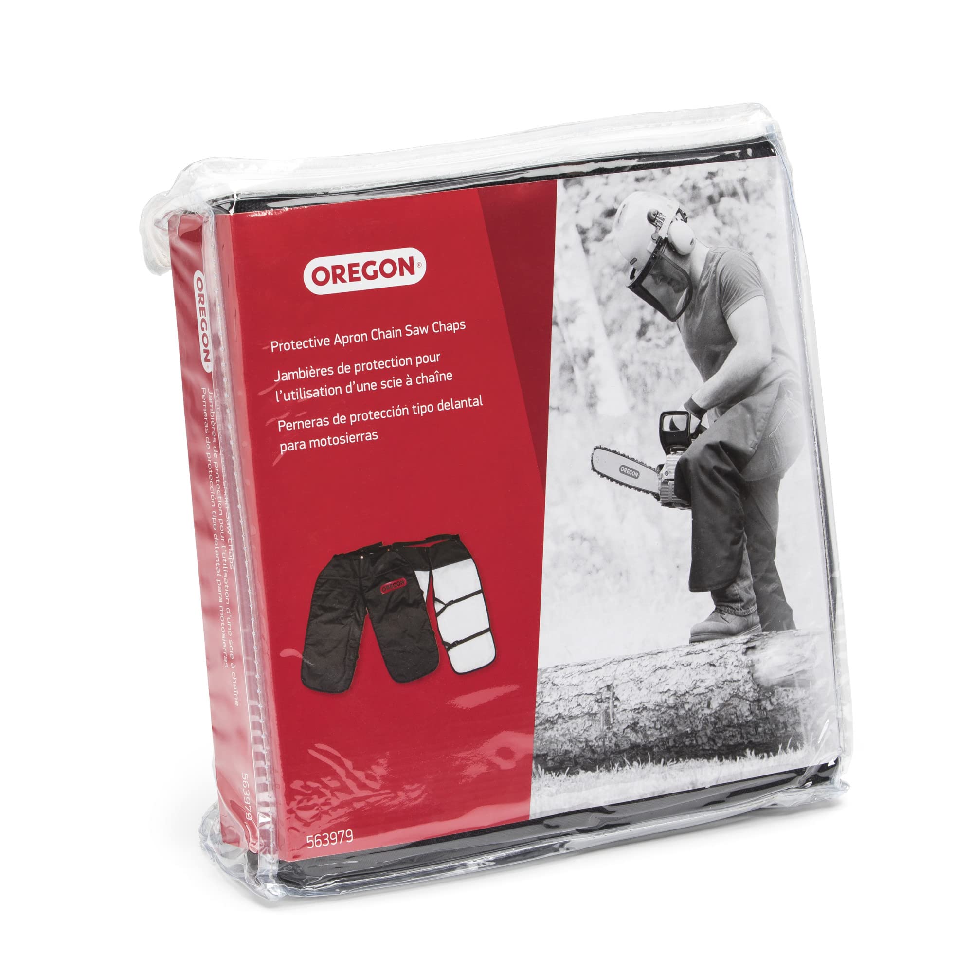 Oregon Chainsaw Chaps Protective for Cutting and Logging, 8 Layers Lightweight, Breathable Material, One Size Fits All, Black (563979)