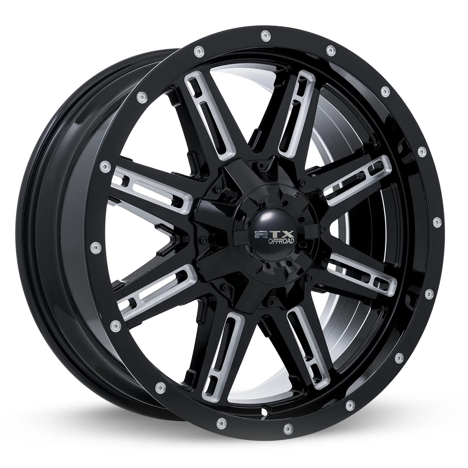 Custom RTX RAVINE Wheel - 20x10, -24 Offset, 5x139.7 Bolt Pattern, 87.1mm Hub - Black with Milled Accents Rim