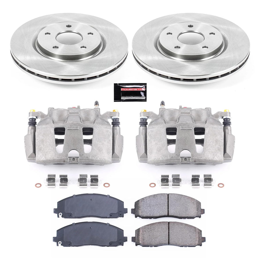 Power Stop KCOE5959A Replacement Autospeciality Front Caliper Kit- OE Rotors, Ceramic Brake Pads, Calipers For Dodge Journey 2012-2020 [Model Specific]