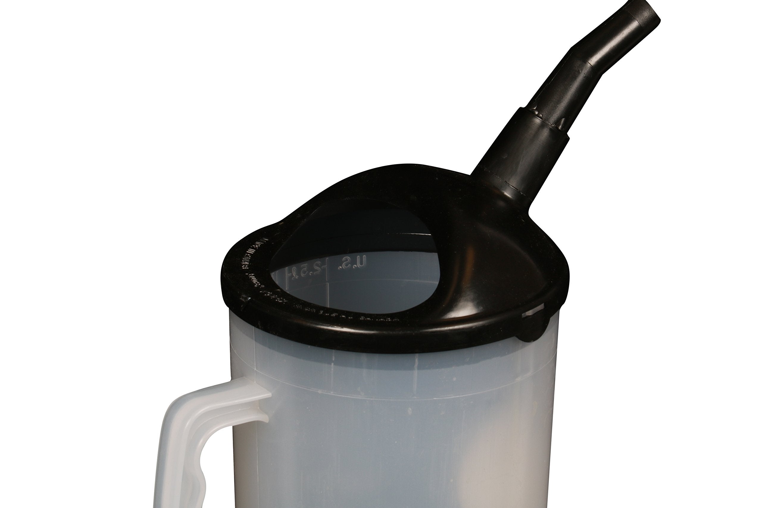 Funnel King WirthCo 94026 Heavy Duty Graduated Measuring Container with Black Spout - 87 oz. Capacity