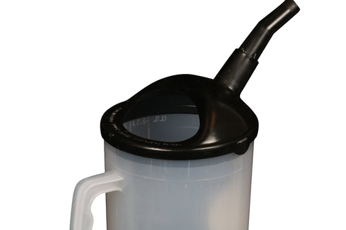 Funnel King WirthCo 94026 Heavy Duty Graduated Measuring Container with Black Spout - 87 oz. Capacity
