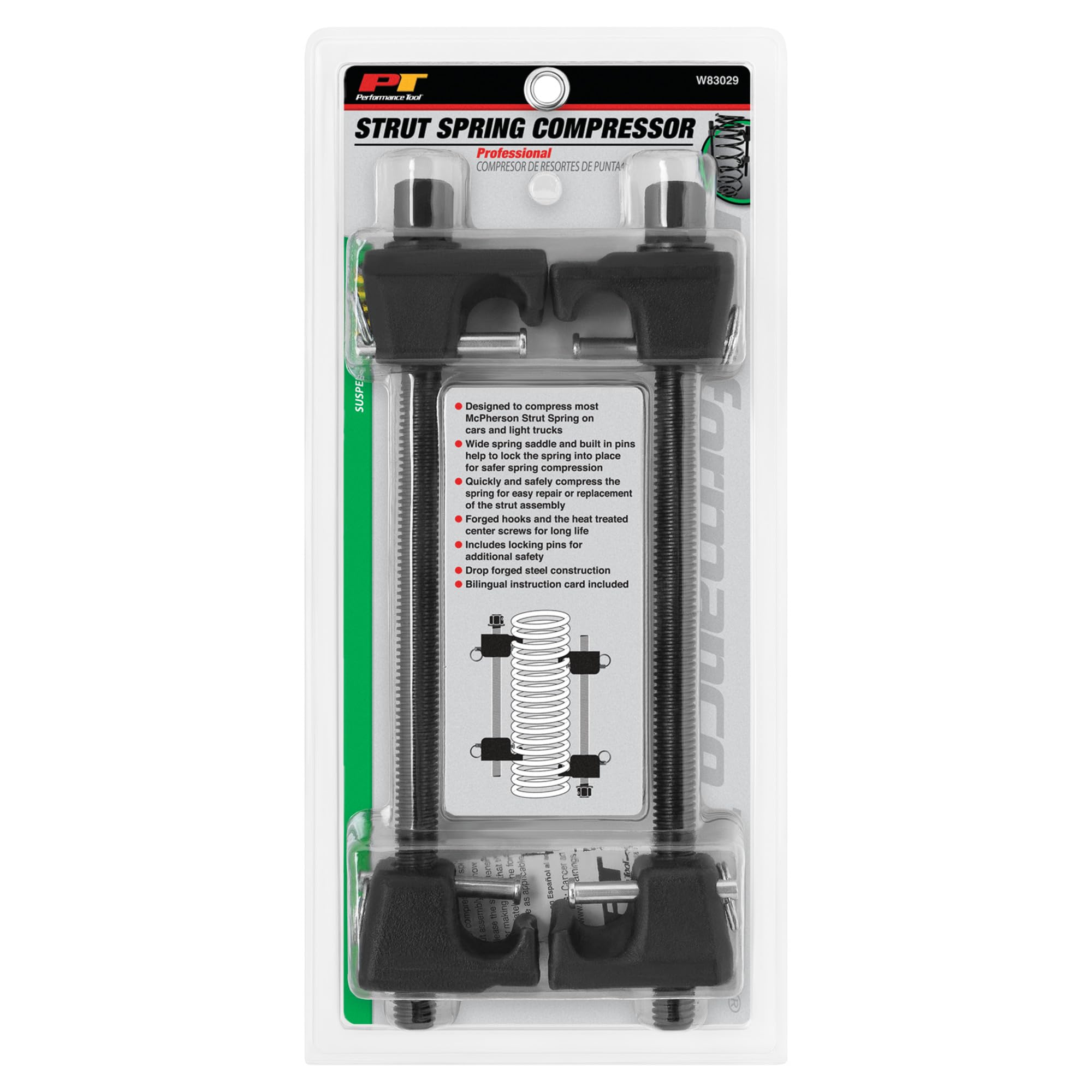 MacPherson Strut Spring Compressor Performance Tool W83029 for Cars and Trucks - Quick and Safe Compression for Easy Repair and Replacement